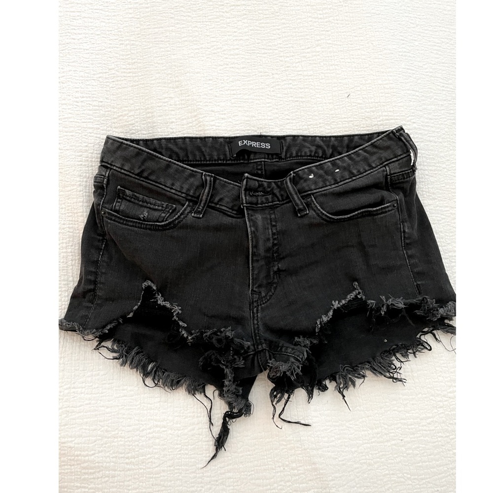 Black ripped express shorts